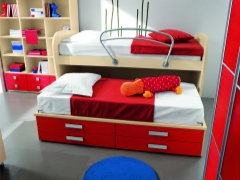 Retractable bed for two children