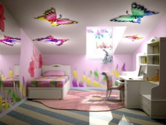 Spanndecken für das Kinderzimmer eines Mädchens