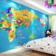 Fotomural Mapa do mundo para as crianças na parede