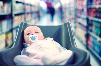 Newborn with a dummy