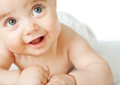 Baby smiles