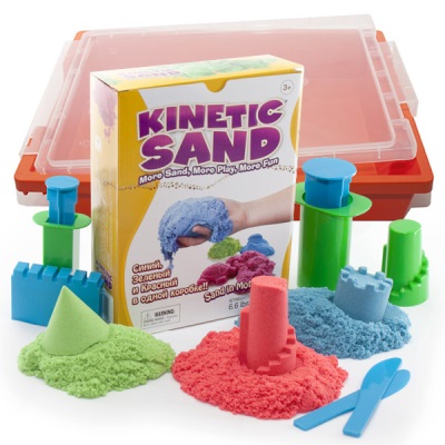 kinetic sand in the sandbox